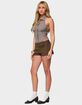EDIKTED Karla Pleated Tailored Micro Shorts image number 4