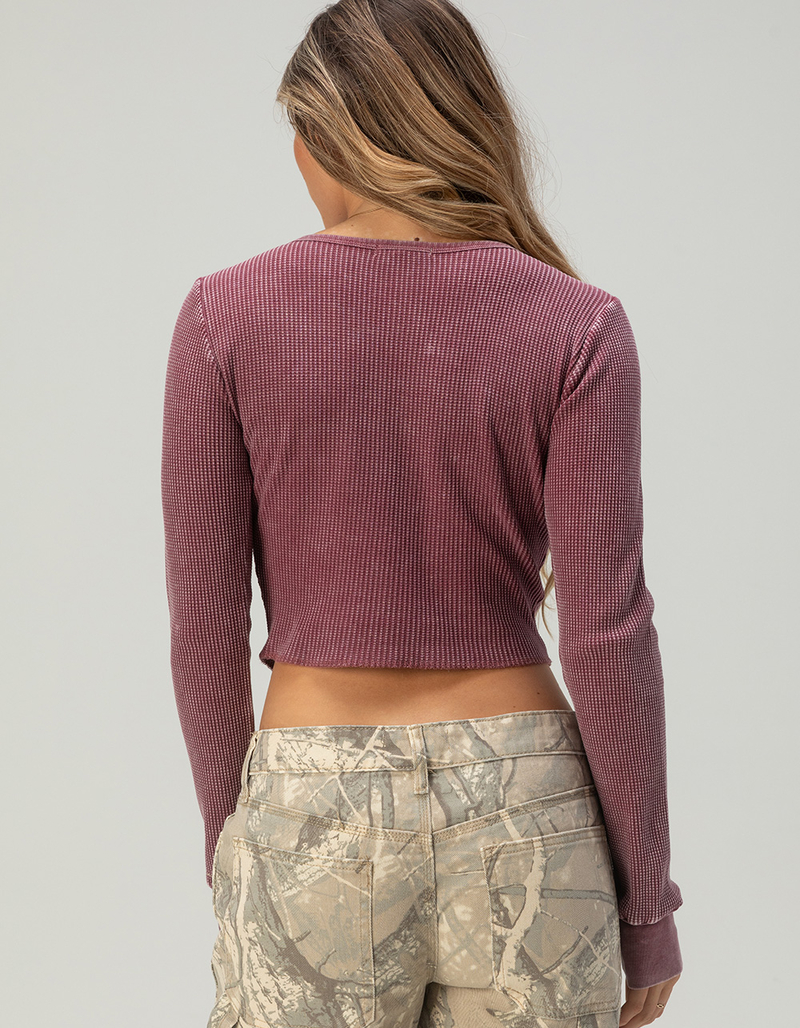 FULL TILT Womens Long Sleeve Thermal Cardigan image number 3