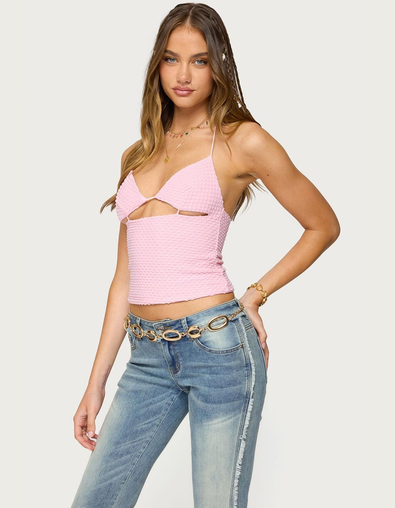 EDIKTED Lital Backless Cut Out Textured Top image number 3