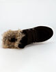SODA Lace Up Faux Fur Womens Black Sneakers image number 3