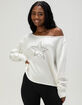 FULL TILT Womens Off The Shoulder Star Stud Sweater image number 2