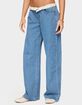EDIKTED Floral Foldover Low Rise Jeans image number 2