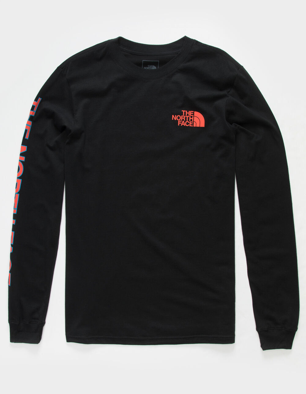 The North Face Men ' S Long Sleeve TNF Hit Tee - TNF Black / Fiery Red