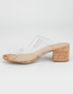 CITY CLASSIFIED Clear Strap Womens Cork Block Heels image number 3