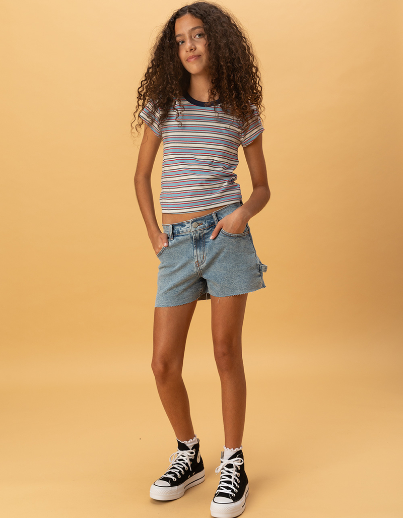 FULL TILT Girls Stripe Ringer Tee image number 3