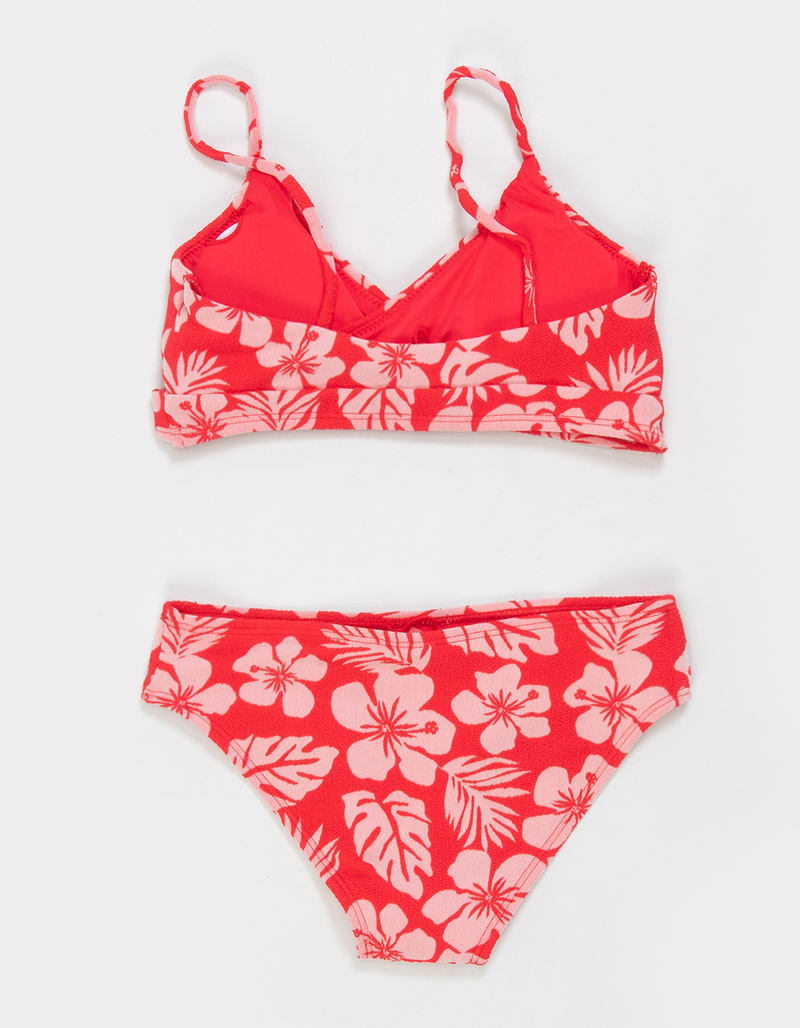FULL TILT Textured Wrap Girls Bralette Bikini Set image number 1