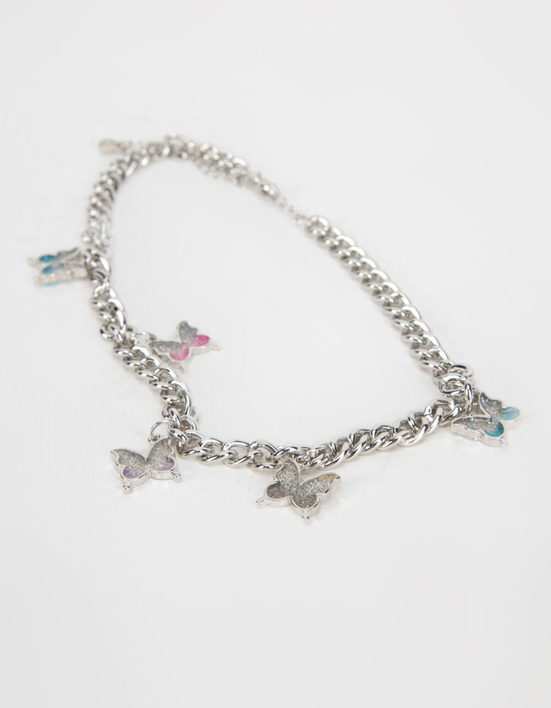 FULL TILT Glitter Butterfly Chain Necklace image number 0