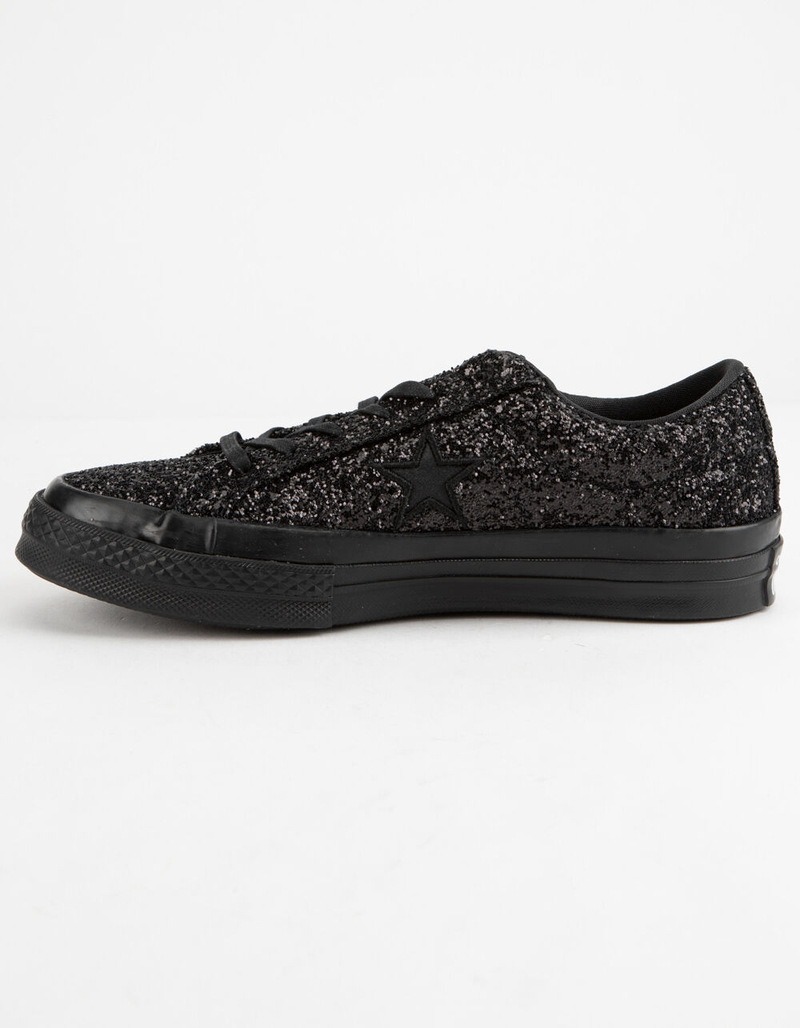 CONVERSE One Star Ox Glitter Black Womens Shoes image number 3