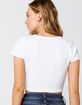 IVY & MAIN Button Pointelle Womens White Tee image number 4