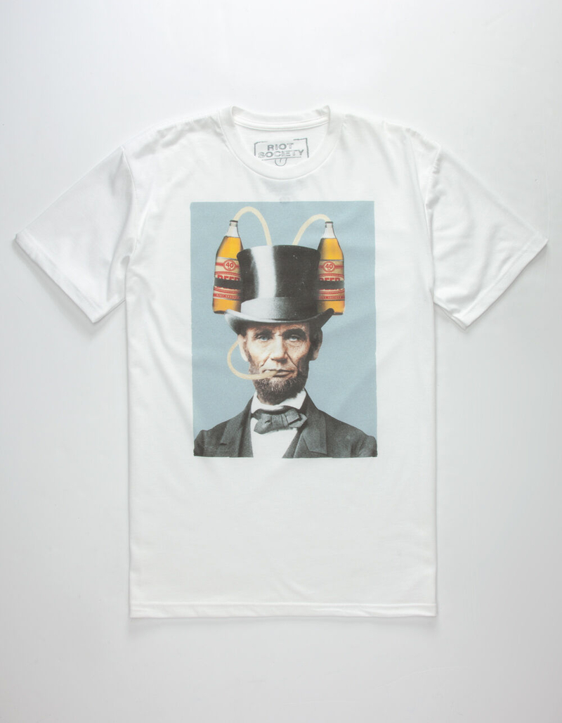RIOT SOCIETY 40oz Abe Mens T-Shirt image number 0