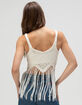 WEST OF MELROSE Crochet Fringe Womens Sweater Tank Top image number 4