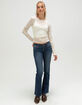 WEST OF MELROSE Womens Flocked Paisley Long Sleeve Top image number 2