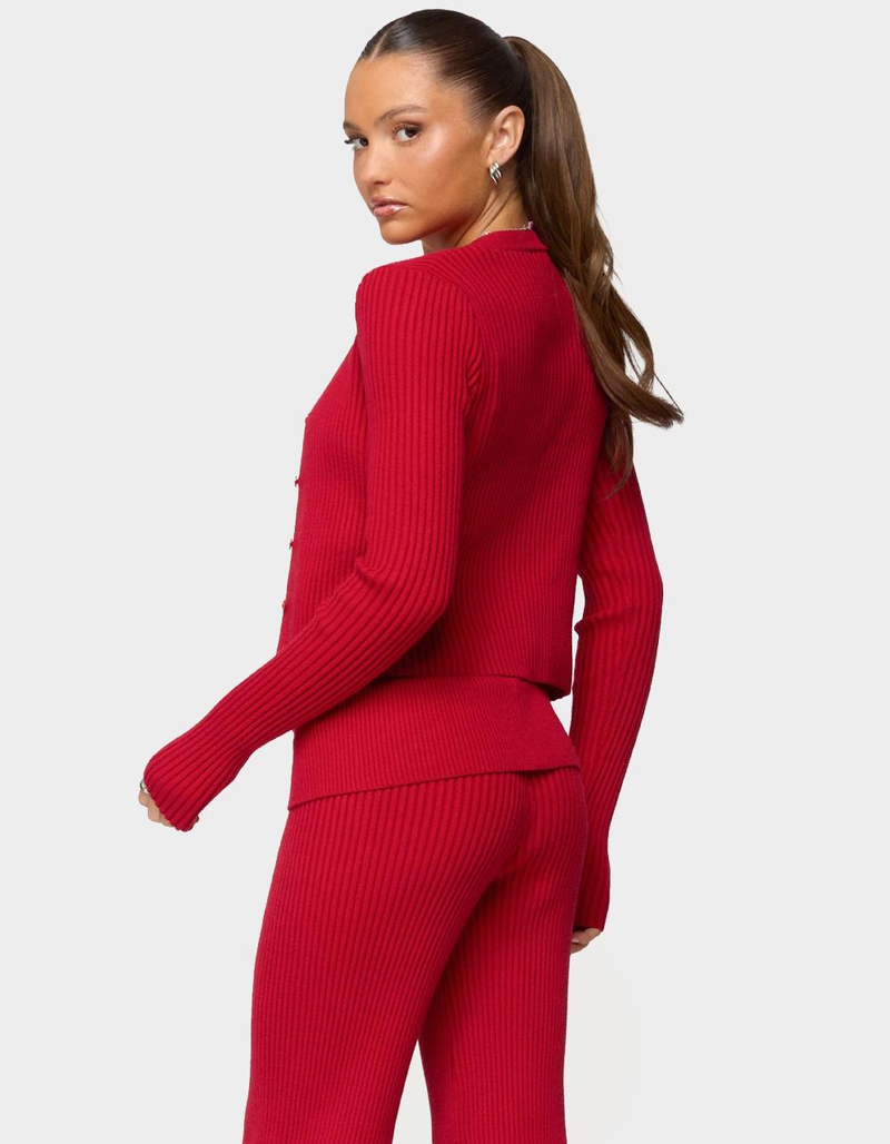 EDIKTED Adannah Ribbed Knit Button Up Cardigan image number 2