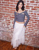 WEST OF MELROSE Off The Shoulder Cut Out Womens Top image number 1
