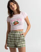 FULL TILT Womens Plaid Pleat Shorts image number 1