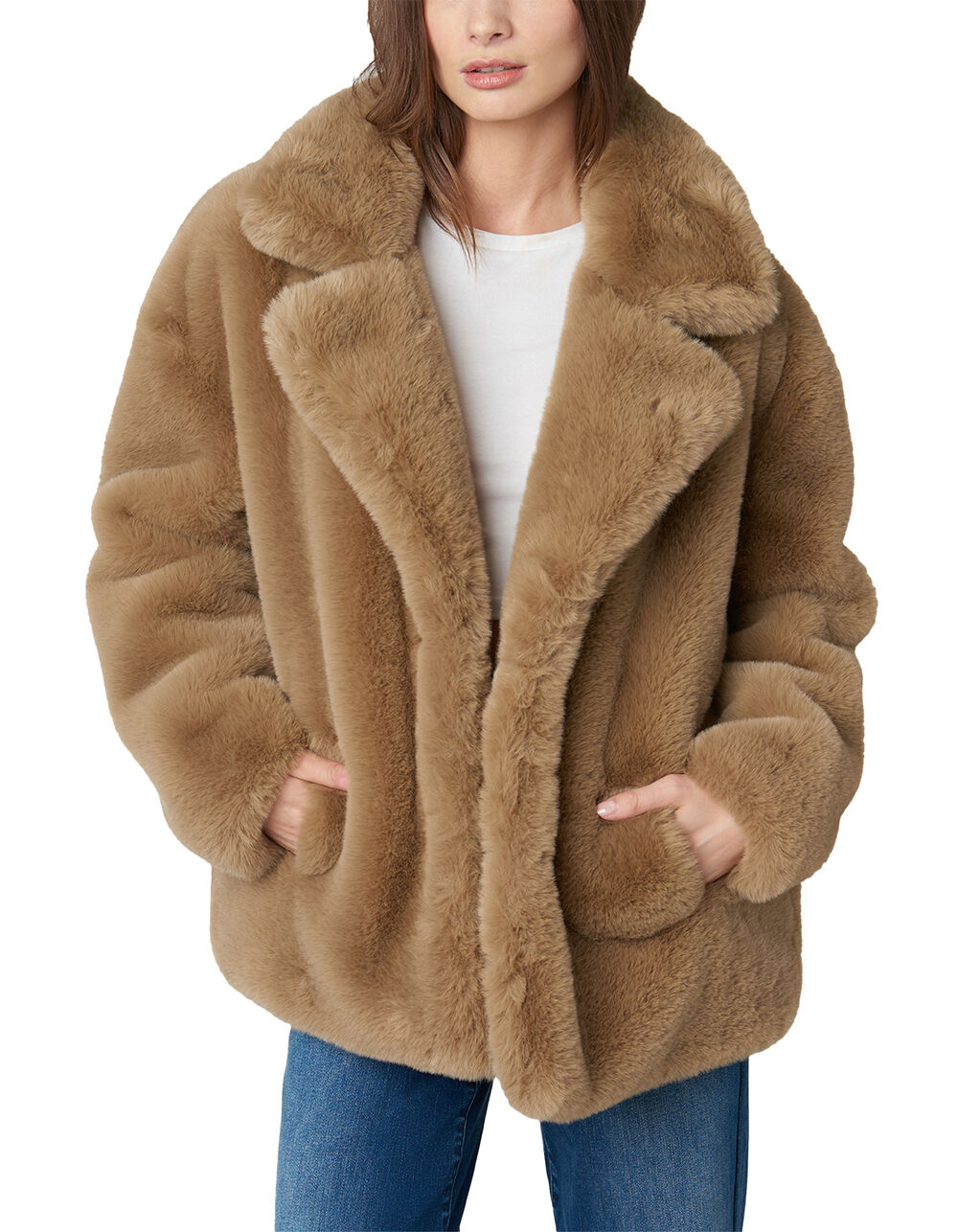 BLANK NYC Iced Frappe Faux Fur Womens Coat - BROWN | Tillys
