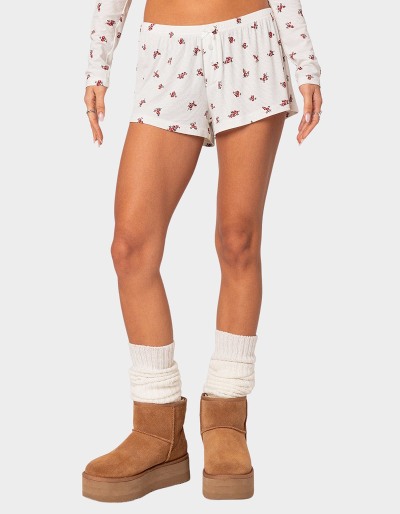 EDIKTED Meliora Ribbed Shorts image number 0