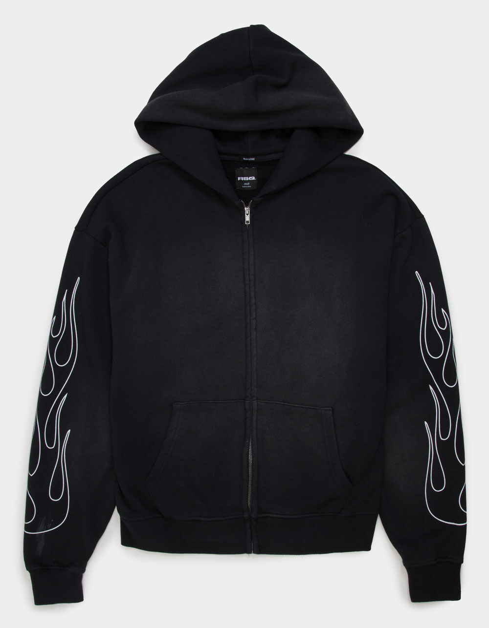 RSQ Mens Oversized Zip-Up Hoodie - BLACK | Tillys