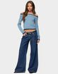 EDIKTED Kezzie Contrast Off Shoulder Knit Top image number 4