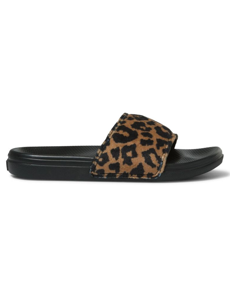 VANS Leopard Fur La Costa Girls Slide Sandals image number 1