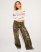 FULL TILT Textured Bow Womens Long Sleeve Top image number 4