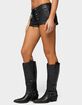 EDIKTED Jessica Lace Up Faux Leather Micro Shorts image number 2