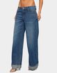EDIKTED Gatz Cuffed Low Rise Wide Leg Jeans image number 2
