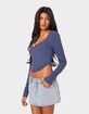 EDIKTED Yara Ribbed Ruffle Hem Top image number 3