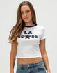 RSQ Womens LA Patchwork Baby Tee image number 1