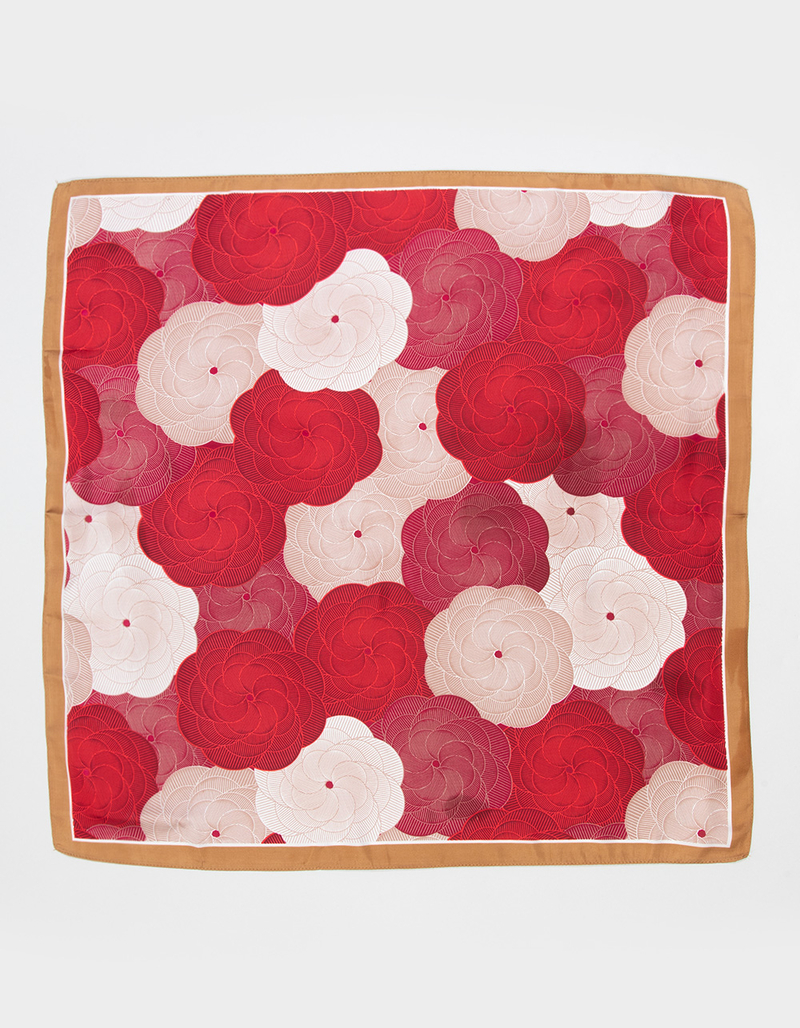 FULL TILT Floral Print Satin Headscarf RED Tillys