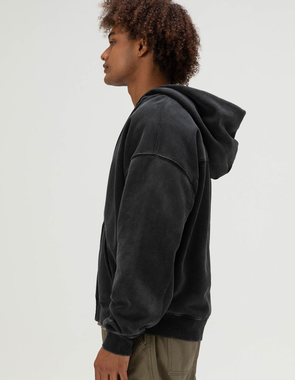 RSQ Mens Oversized Zip-Up Hoodie - BLACK | Tillys