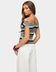 EDIKTED Irenea Striped Knit Off Shoulder Top image number 3