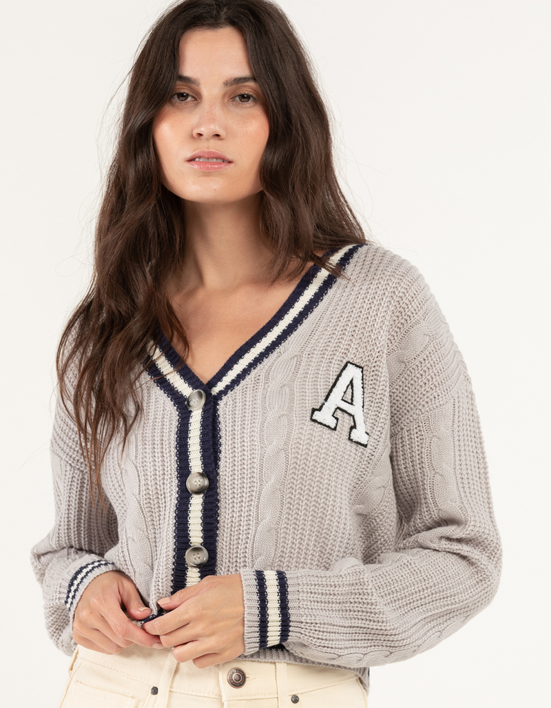 RSQ Womens Tipping Cable Knit Cardigan image number 0