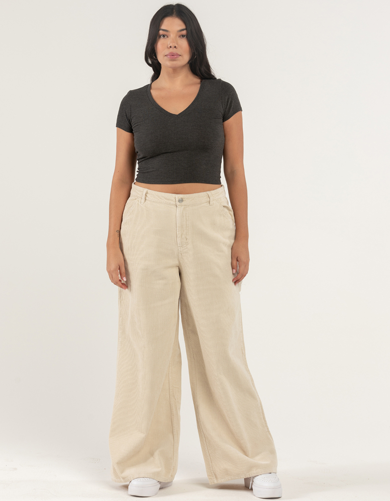RSQ Wide Leg Womens Corduroy Carpenter Pants image number 5