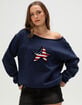 RSQ Womens Star Off The Shoulder Sweatshirt image number 1