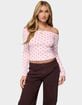 EDIKTED Leandra Off Shoulder Polka Dot Top EDIKTED Leandra Off Shoulder Polka Dot Top