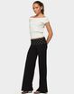 EDIKTED Reeva Polka Dot Fold Over Pants image number 4
