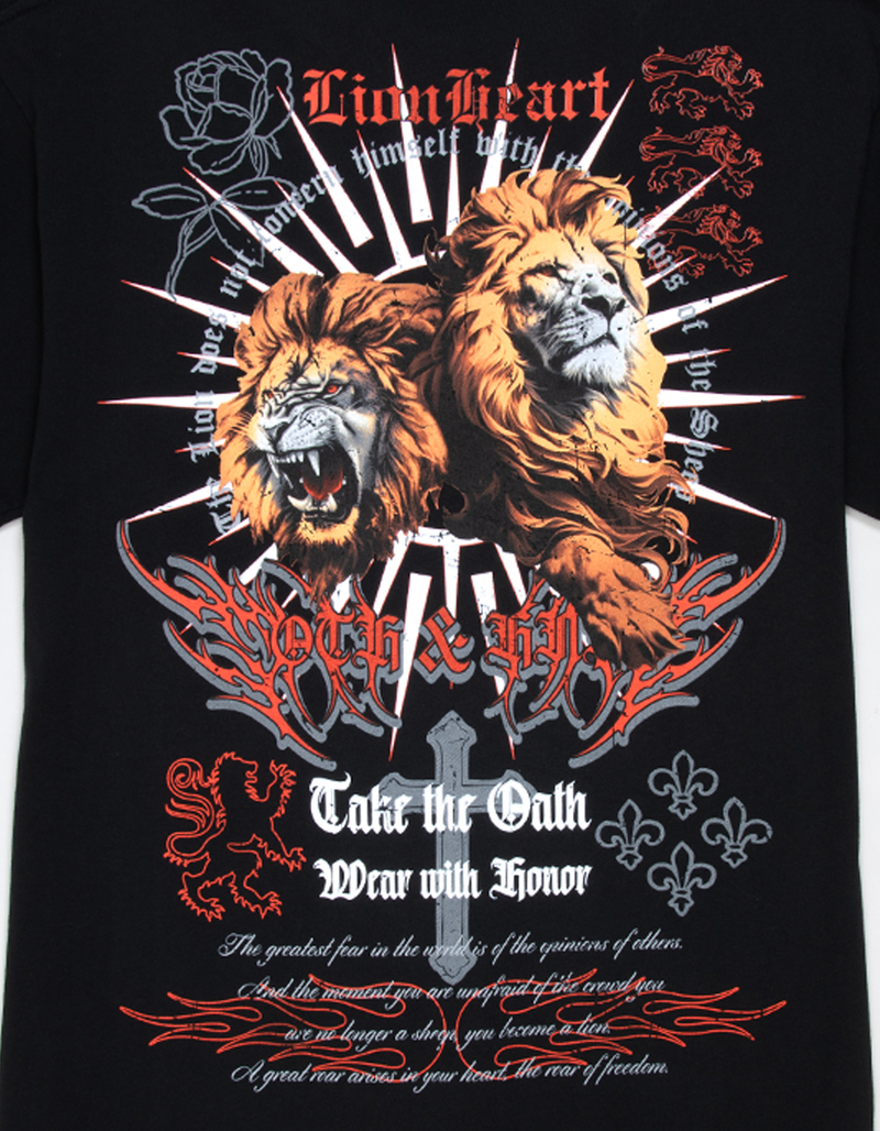 OATH & HONOR Lion Heart Mens Boxy Tee  image number 3