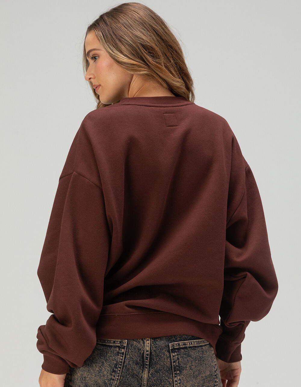 VANS First Team Womens Oversized Crewneck Sweatshirt - CHOCOLATE