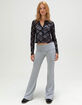 RSQ Womens Plaid Mesh Button Front Long Sleeve Top image number 2