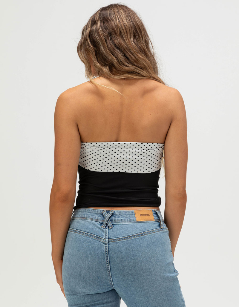FULL TILT Womens Polka Dot Reversible Tube Top image number 3