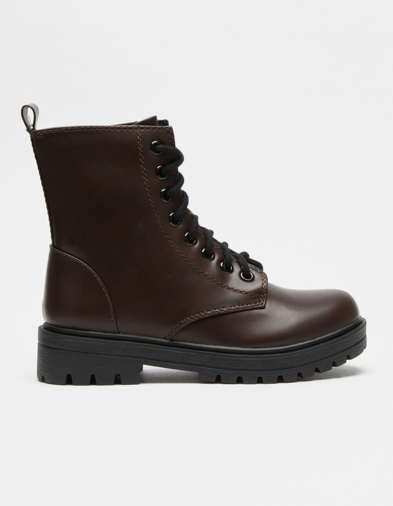 SODA Lug Sole Womens Side Zip Combat Boots image number 1