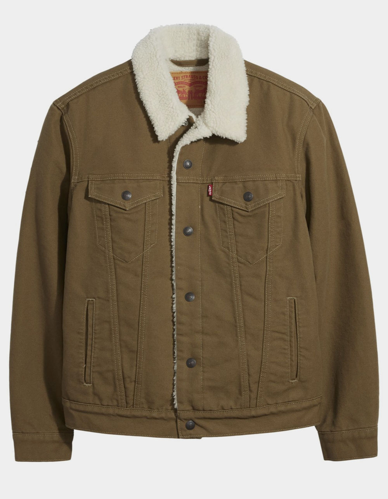 LEVI'S Canvas Type III Mens Sherpa Trucker Jacket TAN Tillys
