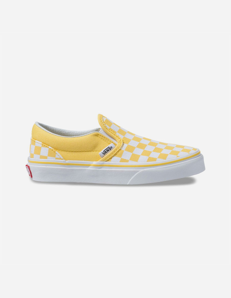 VANS Checkerboard Classic Slip-On Aspen Gold & True White Kids Shoes image number 0