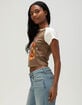 TRUE RELIGION Contrast Raglan Womens Notch Baby Tee image number 3