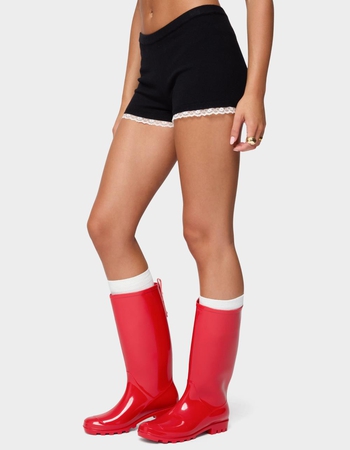 EDIKTED Sansa Lacey Knit Micro Shorts Alternative Image