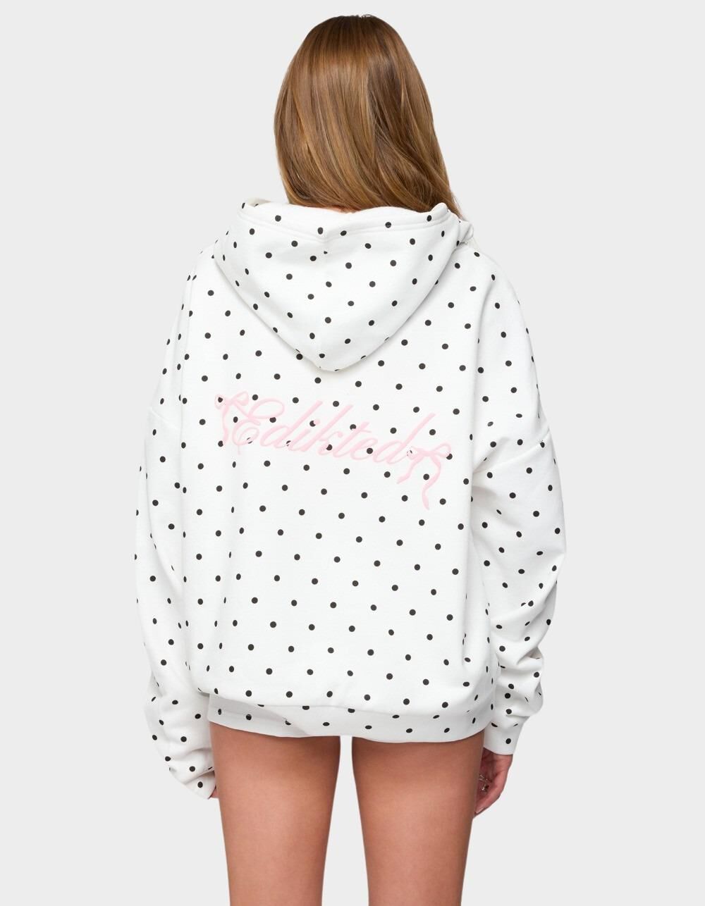 EDIKTED Chelsie Polka Dot Hoodie - WHITE | Tillys