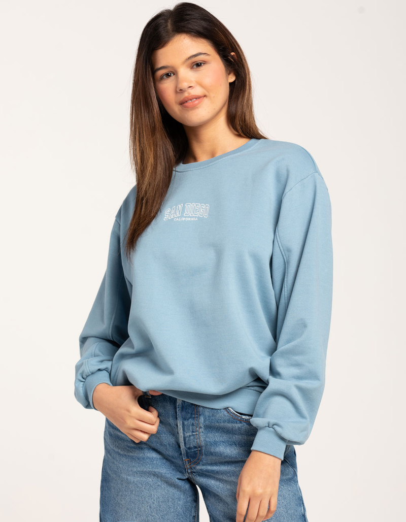 FULL TILT San Diego Womens Embroidered Crewneck Sweatshirt image number 0