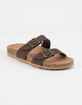 SODA Double Buckle Brown Womens Slide Sandals image number 1