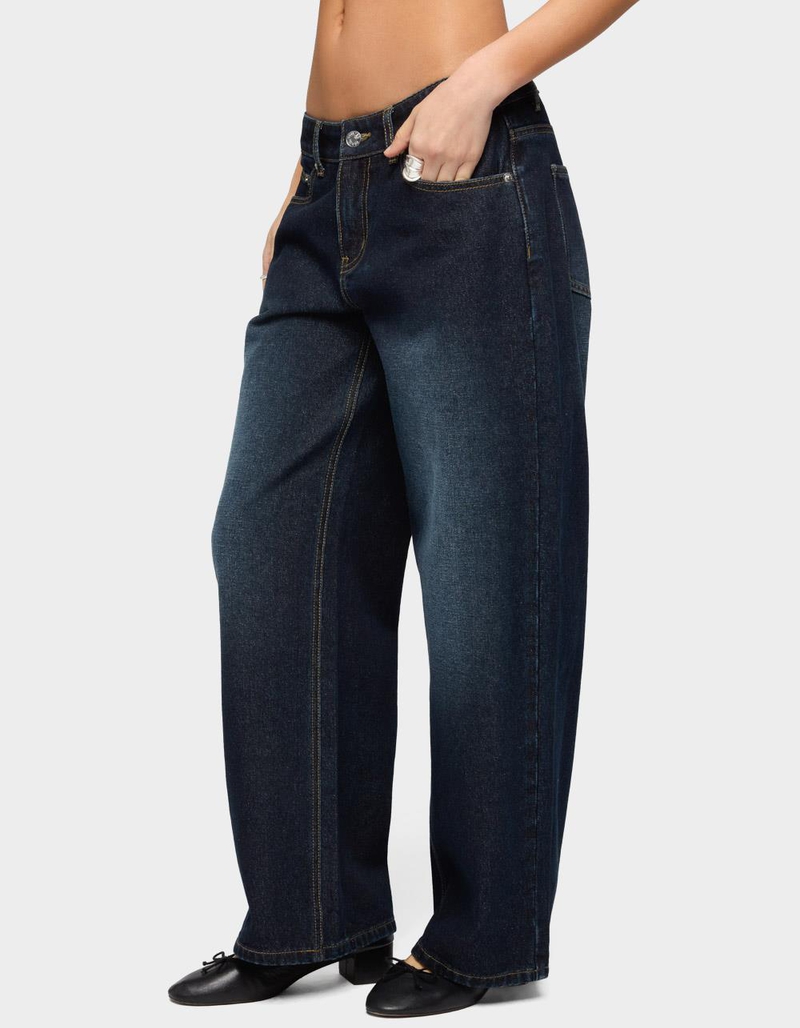 EDIKTED Petite Raelynn Washed Low Rise Baggy Jeans image number 1